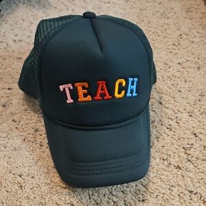 TEACH Embroidered Trucker Hat - Dark Green